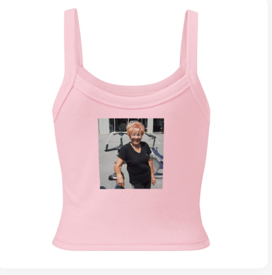 NO ONE FIGHTS ALONE PINK RIBBED TANK TOP
