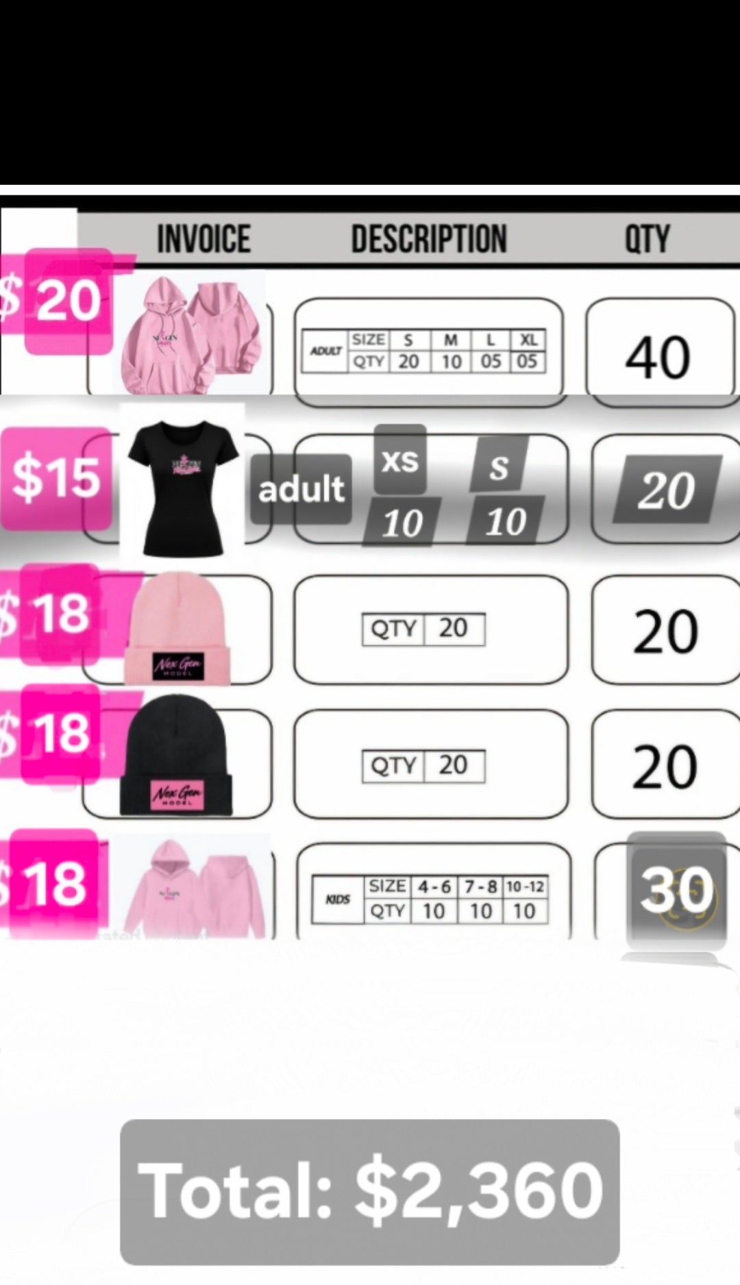 Nex Gen Custom Order