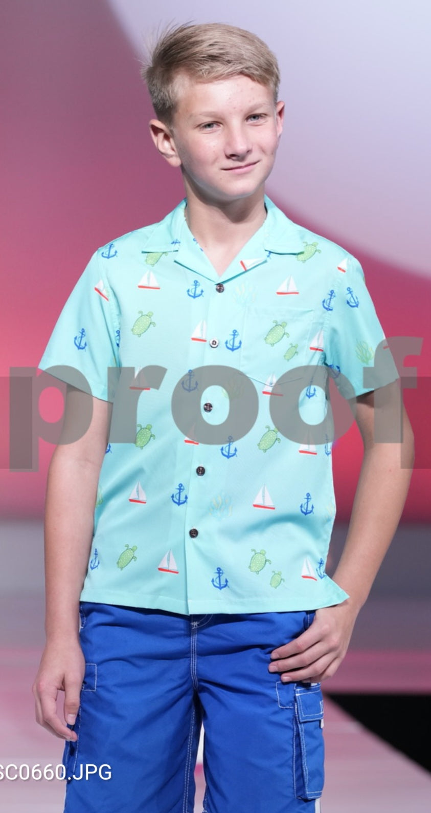 Boys Hawaiian Turtle Rayon Shirt