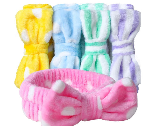 Set of 5 Coral Fleece Microfiber Headbands