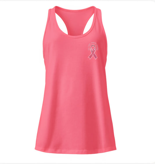 NO ONE FIGHTS ALONE PINK RACER BACK TANK TOP