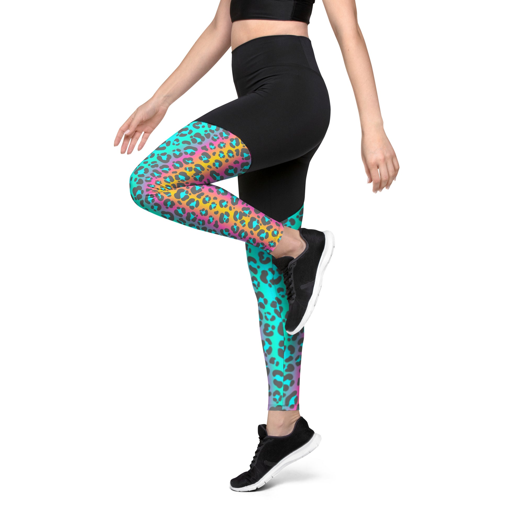 Leopard Print Womens Sports Leggings - On the Go with Princess O