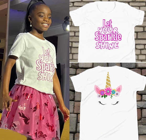 Let Your Sparkle Shine Unicorn Girls Juniors Tee