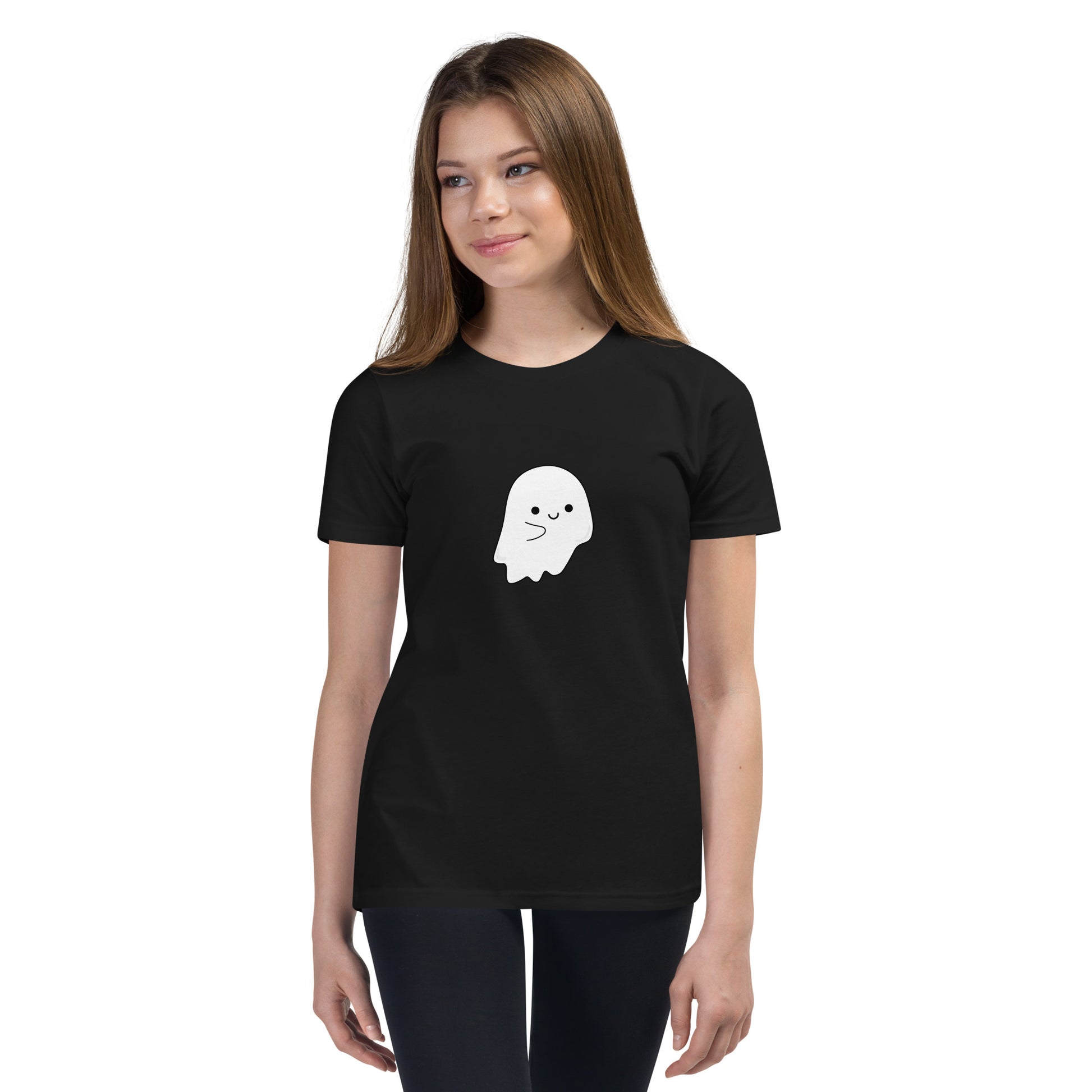 Marshmallow Ghost Black Tee - On the Go with Princess O