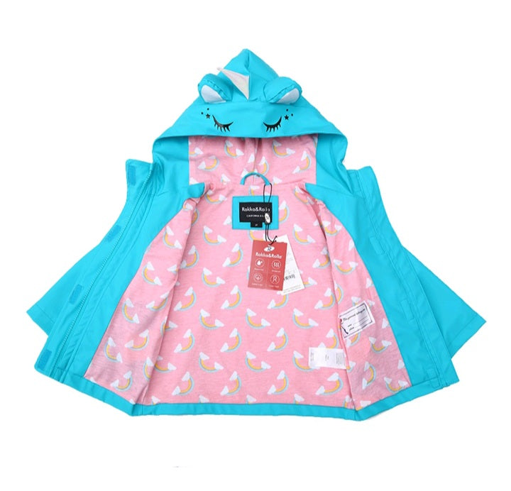 Toddler Unicorn Raincoat Waterproof Lining - On the Go with Princess O