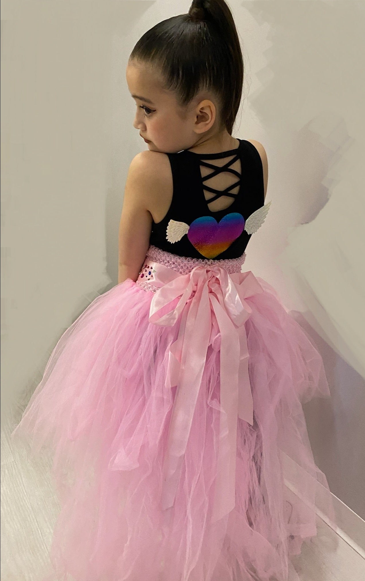 Blue Butterfly Pink High Low Tulle Satin Tutu - On the Go with Princess O