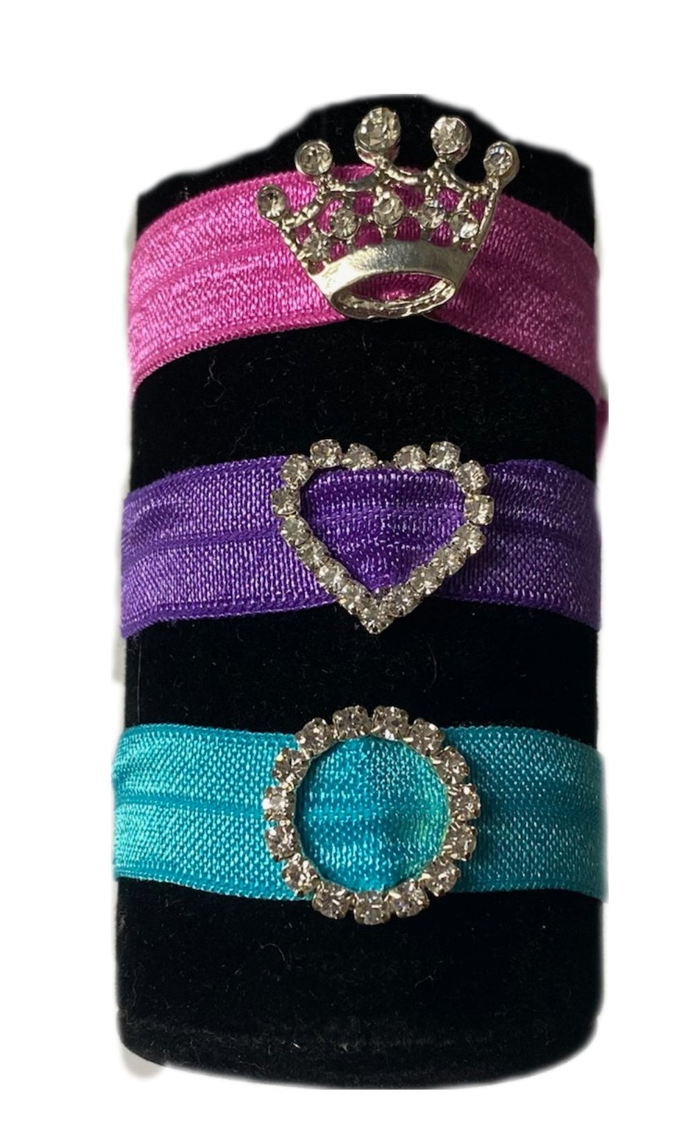 Satin Rhinestone Hair Wrist-a-rounds