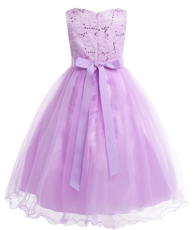Lavender Sequin Rhinestone & Lace Evening Gown - On the Go with Princess O