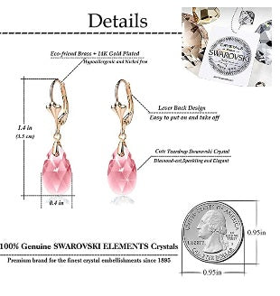 Pink Candy Swarovski Dangle Earrings - On the Go with Princess O