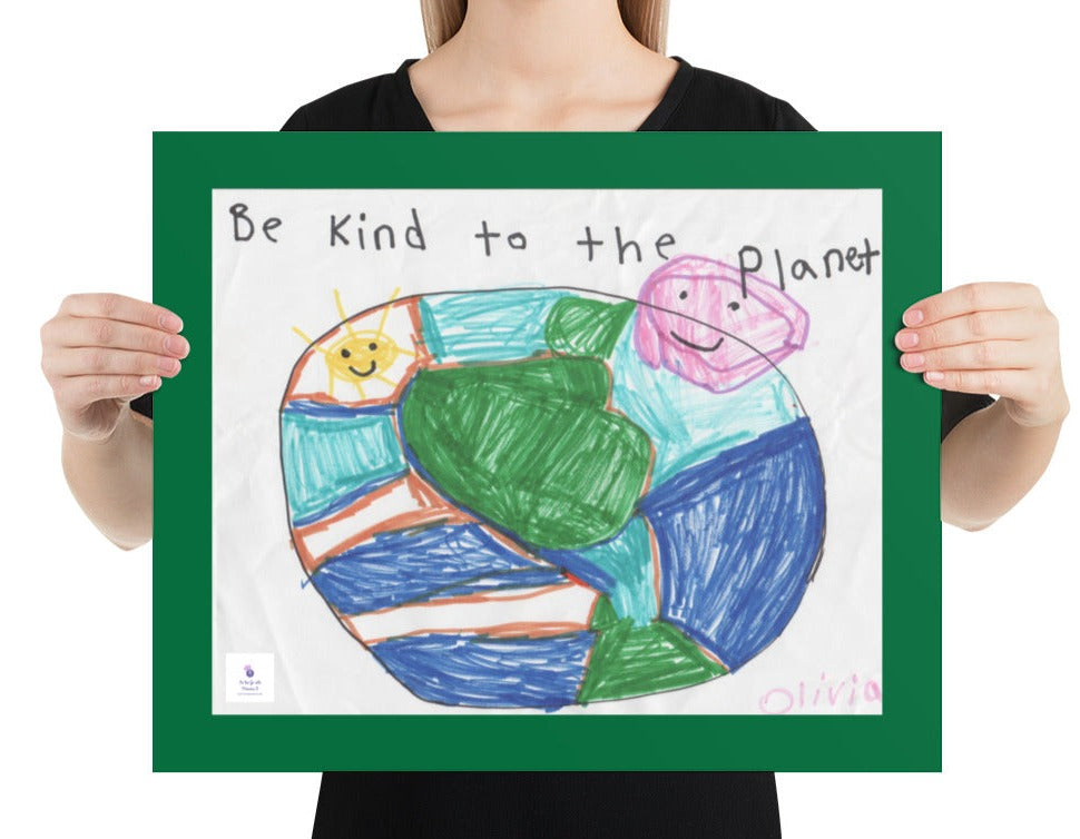Be Kind to the Planet Poster 16 x 20 in - On the Go with Princess O