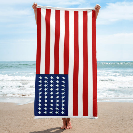 American Flag Beach Towel Large 30x60in - On the Go with Princess O