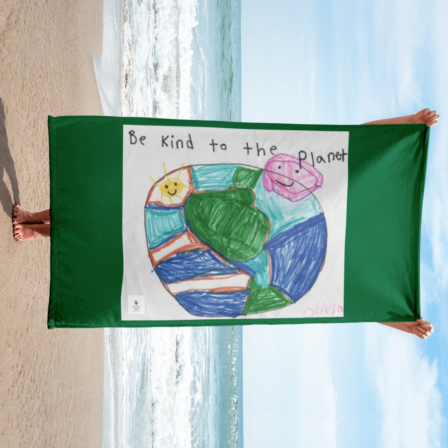 Be Kind to the Planet Large Beach Towel 30x60 in - On the Go with Princess O