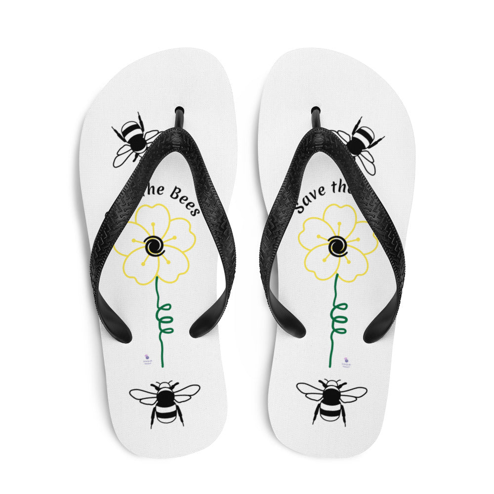 Womens Save the Bees Flip-Flops